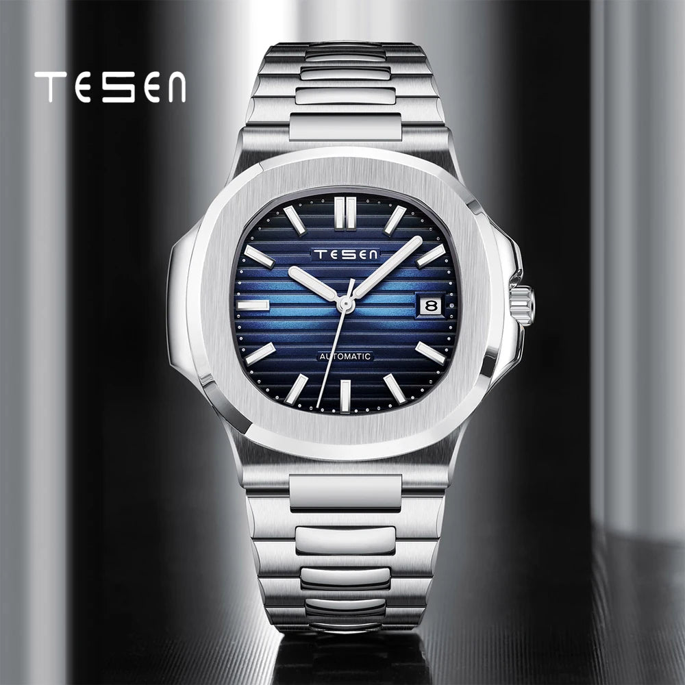 TESEN Men Luxury Brand Sports Watches Male Military Automatic Mechanical Watches Steel Luminous Hand Patek Watch AAA Nautilus