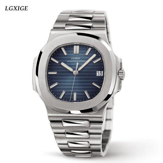 LGXIGE Watch Mens Top Brand Luxury Full Steel Military Men Wrist Watch Army 30m Waterproof Business Luminous aaa Quartz Watch